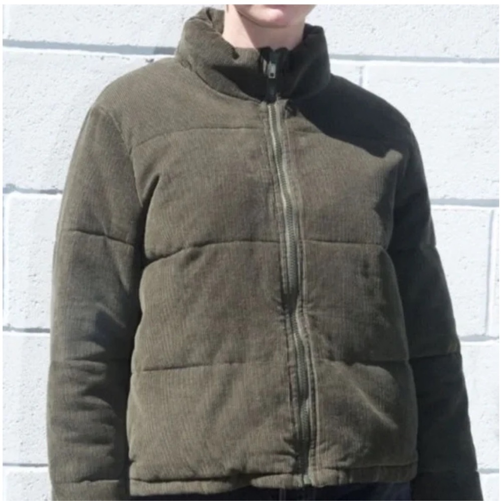 Brandy Melville Olive Corduroy Puffer